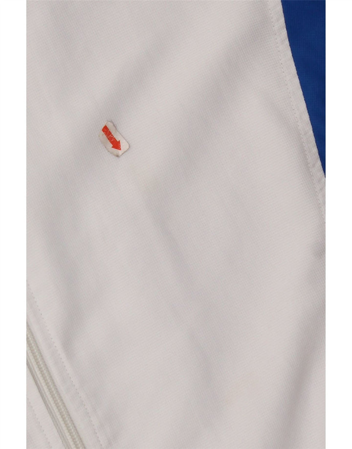 ASICS Mens Tracksuit Top Jacket Medium White Colourblock Polyester