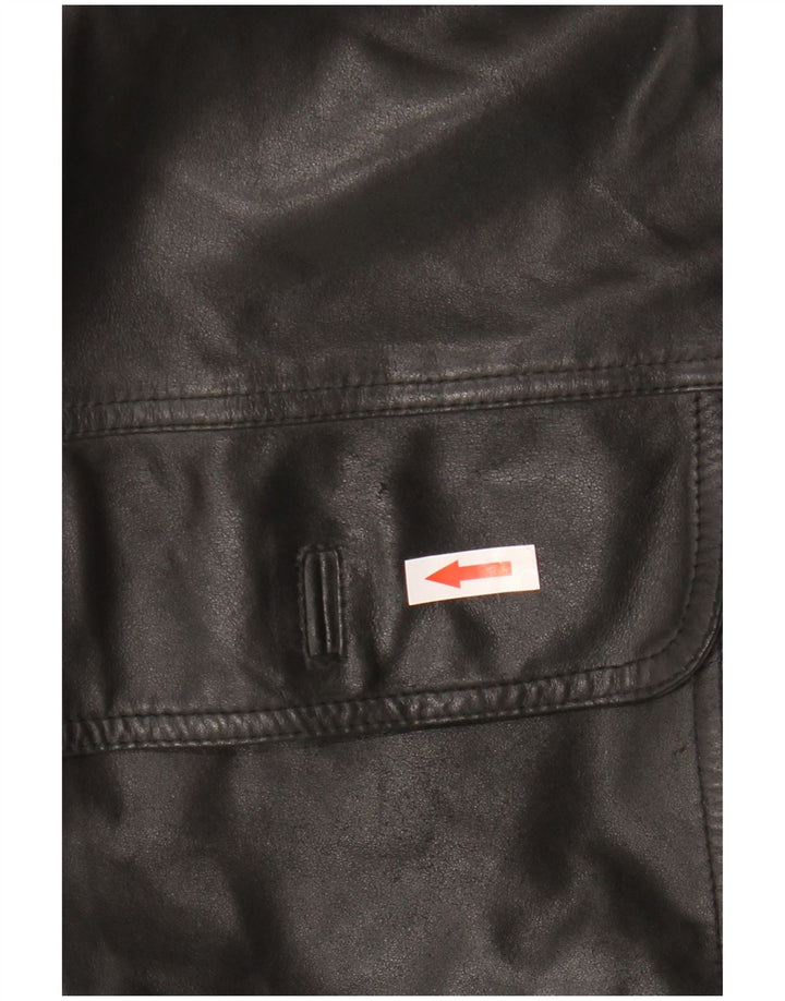 Vintage Mens Leather Jacket IT 48 Medium Black