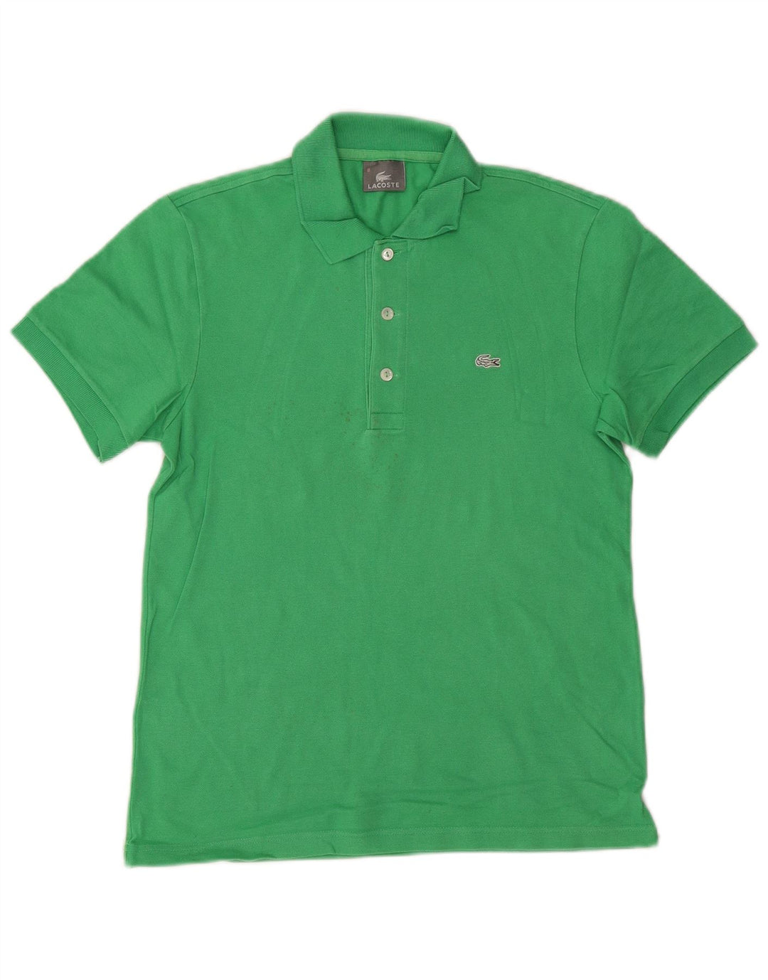 LACOSTE Mens Polo Shirt Size 3 Small Green Cotton