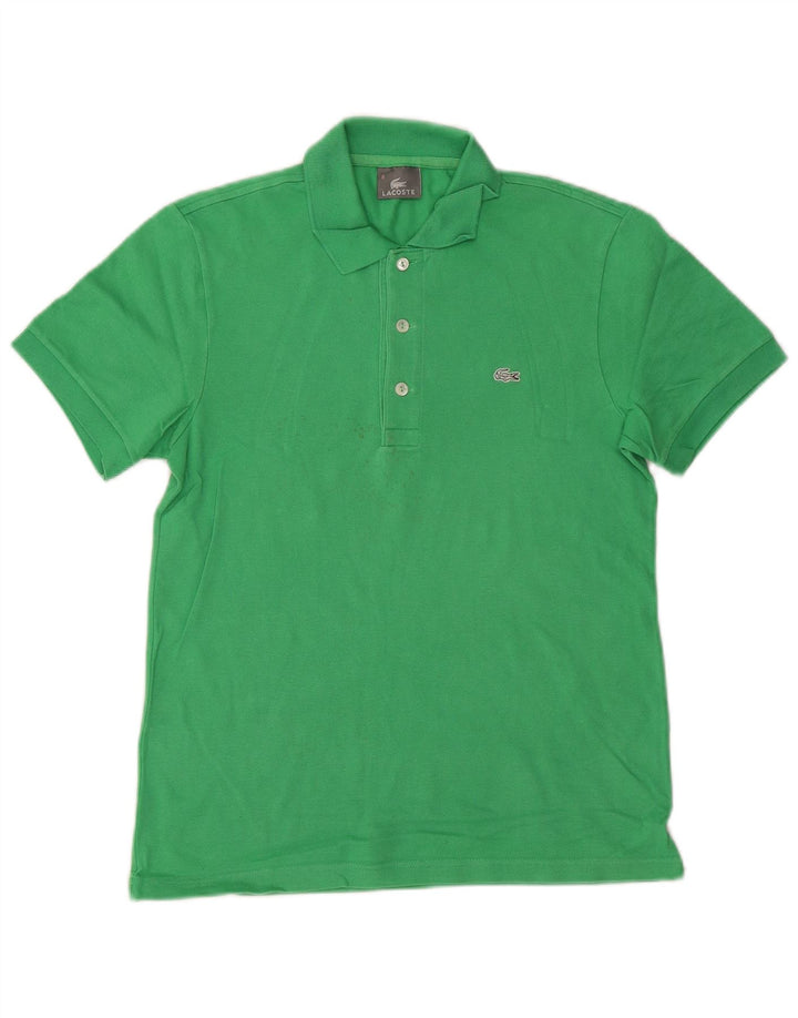 LACOSTE Mens Polo Shirt Size 3 Small Green Cotton