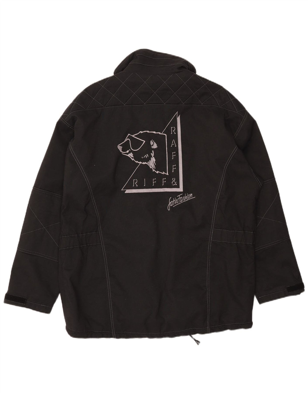 Riff & Riffa Mens Graphic Windbreaker Jacket UK 40 Large Black Polyamide
