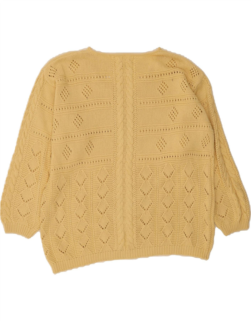 BETTY BARCLAY Womens Oversized V-Neck Jumper Sweater UK 18 XL Yellow Vintage Betty Barclay and Second-Hand Betty Barclay from Messina Hembry 