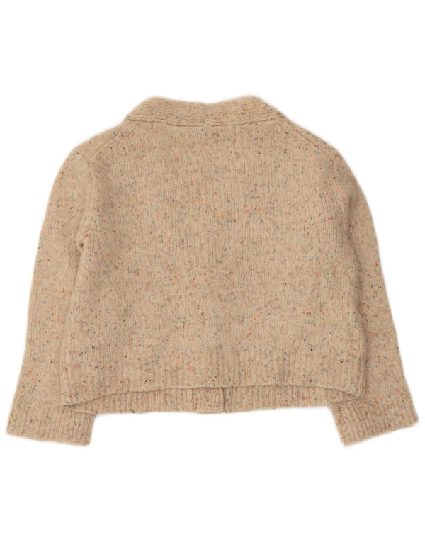 Whistles Womens 3/4 Sleeve Cardigan Sweater UK 10 Small Beige Flecked