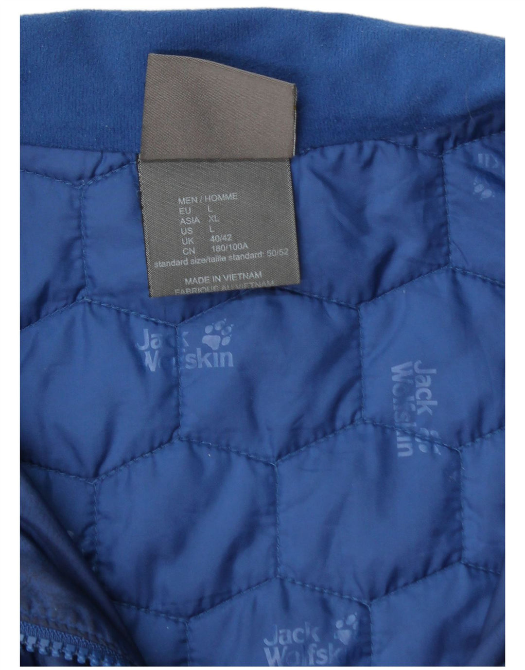 JACK WOLFSKIN Mens Quilted Jacket UK 40/42 Large Blue Polyester