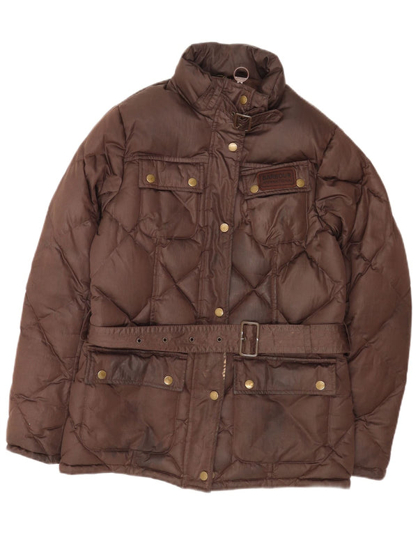 Barbour Womens Padded Jacket UK 12 Medium Brown Polyester