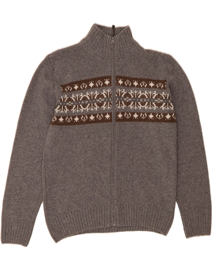 TCM Mens Cardigan Sweater Medium Grey Geometric Wool Vintage TCM and Second-Hand TCM from Messina Hembry 