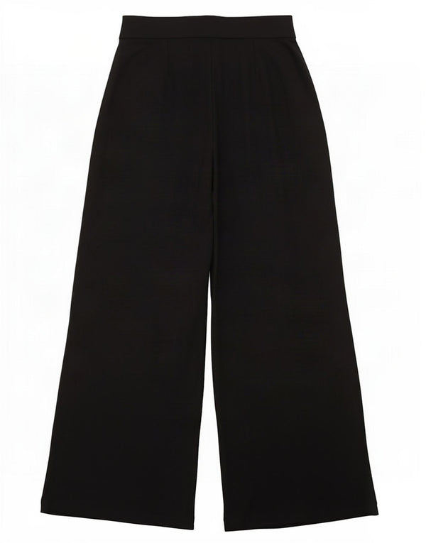 Marks & Spencer Womens Wide Leg Casual Trousers UK 8 Small W26 L26 Black