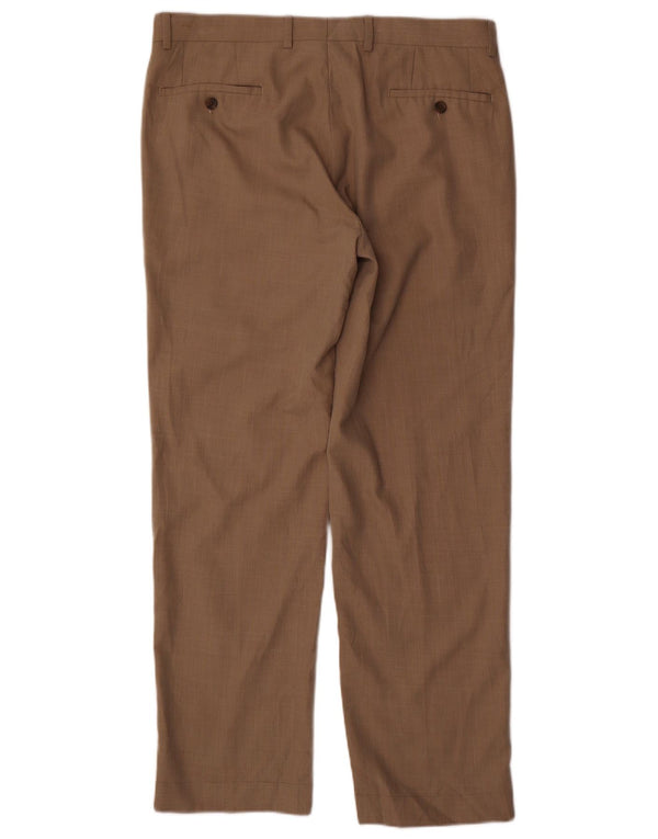 RALPH LAUREN Mens Straight Suit Trousers W34 L30 Beige Polyester