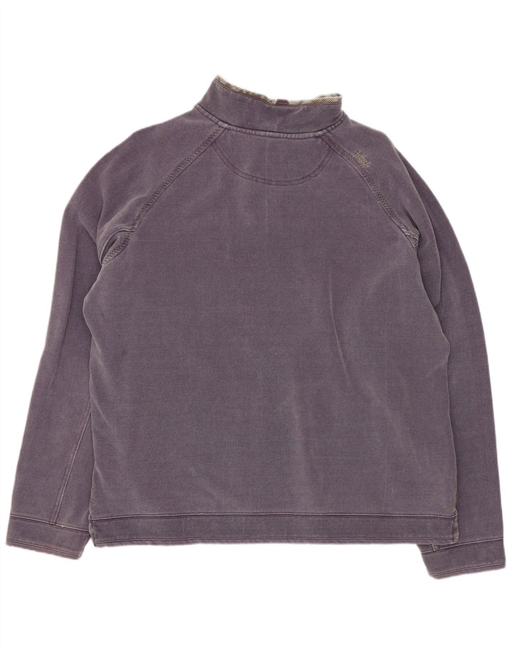 Fat Face Mens Zip Neck Sweatshirt Jumper Medium Purple Cotton
