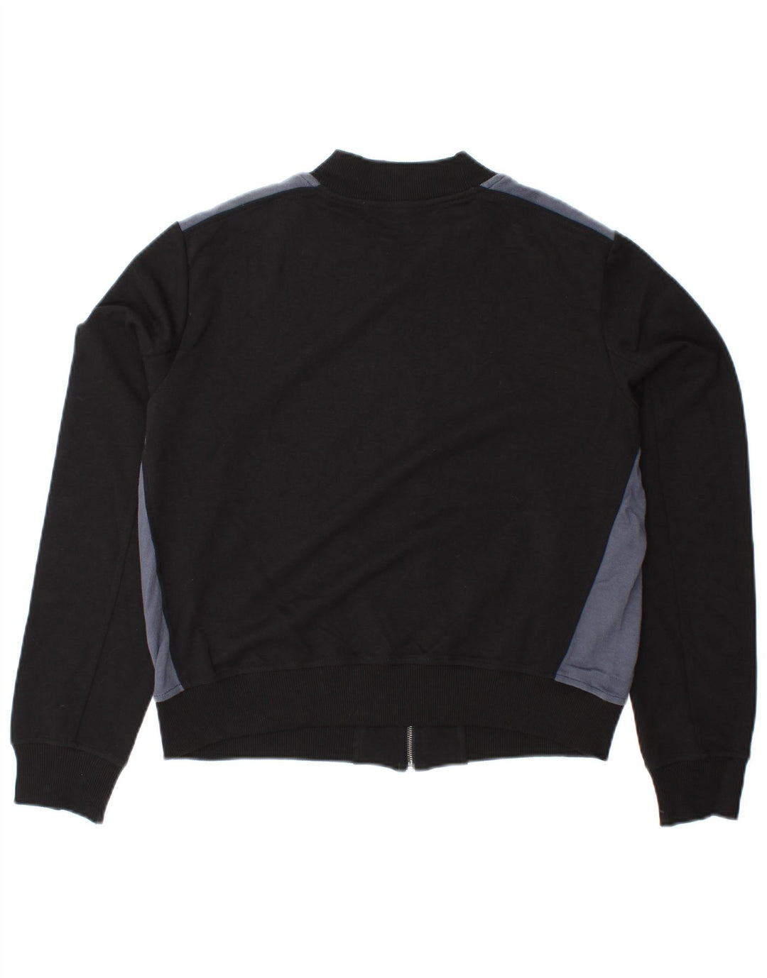 BENETTON Womens Crop Tracksuit Top Jacket UK 16 Large Black Colourblock