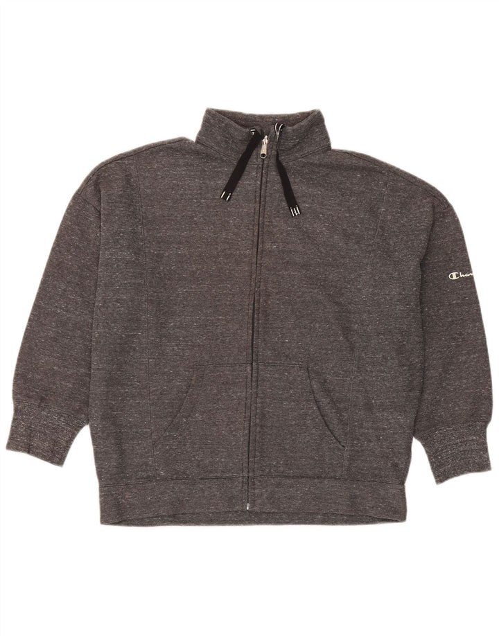 Champion Womens Oversized Tracksuit Top Jacket UK 14 Medium Grey Flecked