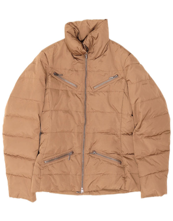 Geox Womens Respira Oversized Padded Jacket UK 8 Small Beige Polyester