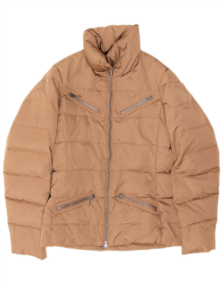 Geox Womens Respira Oversized Padded Jacket UK 8 Small Beige Polyester