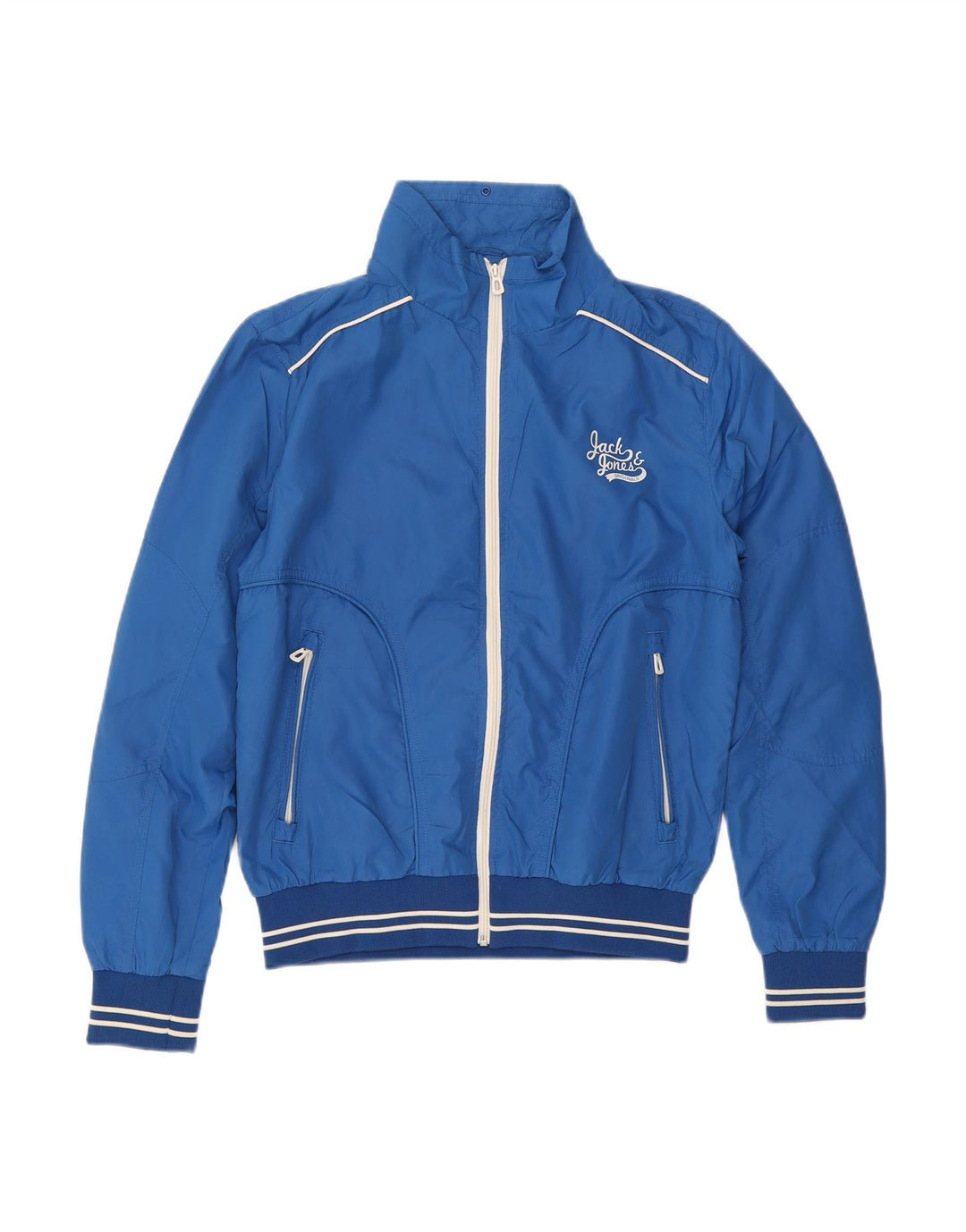 JACK & JONES Mens Rain Jacket UK 38 Medium Blue Polyester