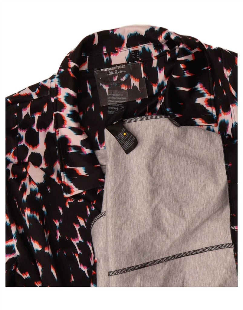 ULLA POPKEN Womens Rain Jacket UK 28 6XL Black Animal Print Polyester Vintage Ulla Popken and Second-Hand Ulla Popken from Messina Hembry 