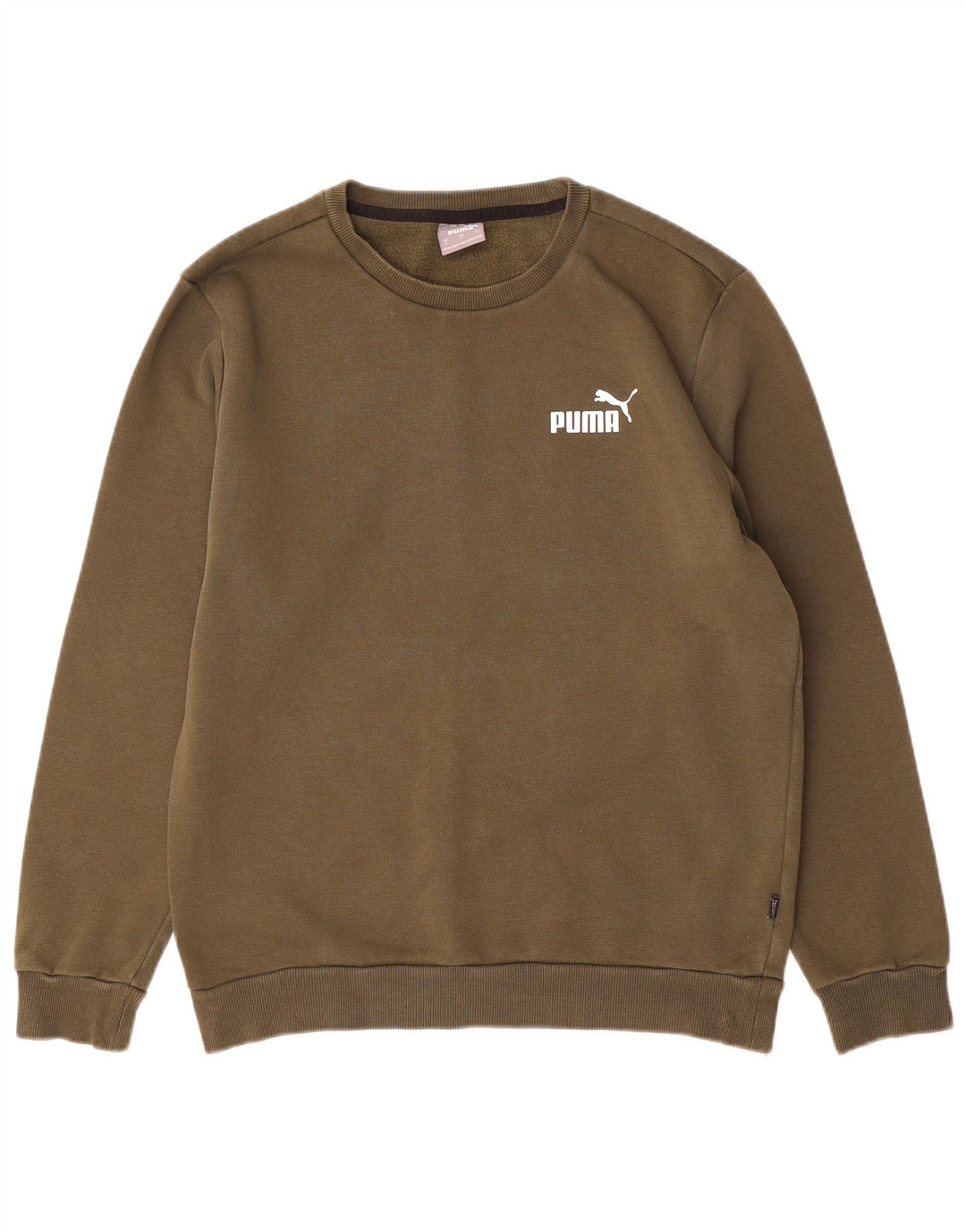 PUMA Mens Sweatshirt Jumper Small Khaki Cotton