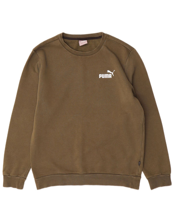 PUMA Mens Sweatshirt Jumper Small Khaki Cotton