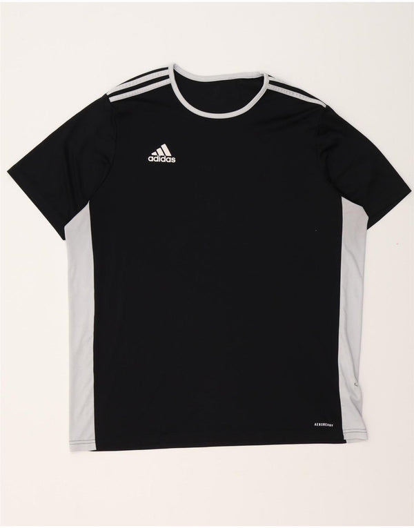 ADIDAS Mens Aeroready T-Shirt Top XL Black Colourblock Polyester
