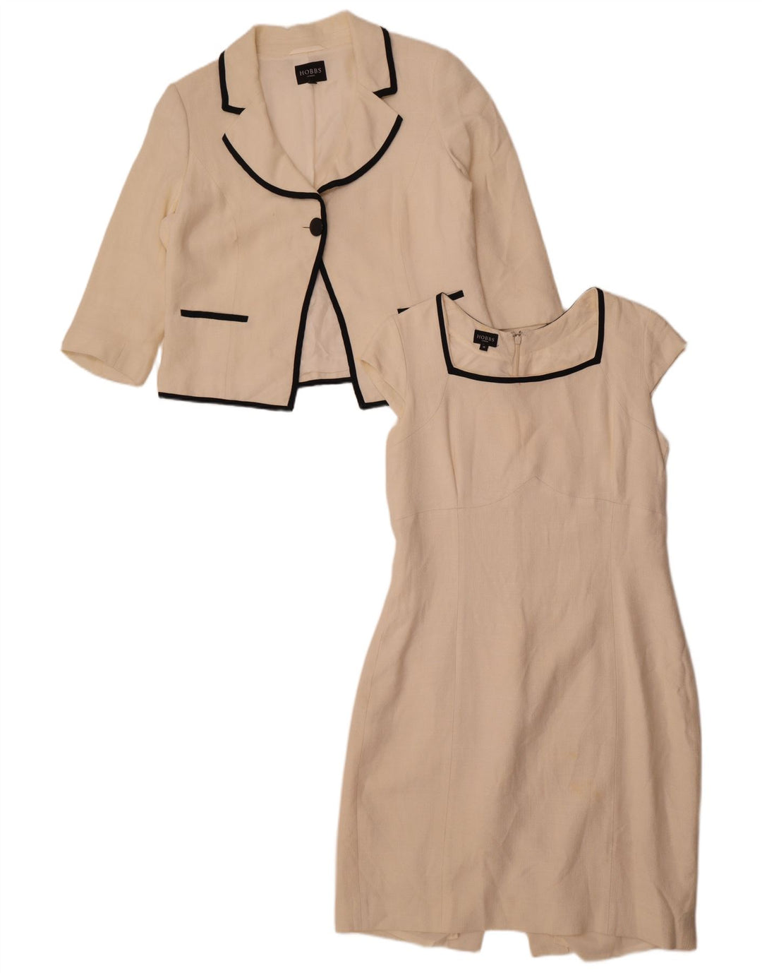 Hobbs Womens 3/4 Sleeve 2 Piece Set UK 16 Large White Viscose