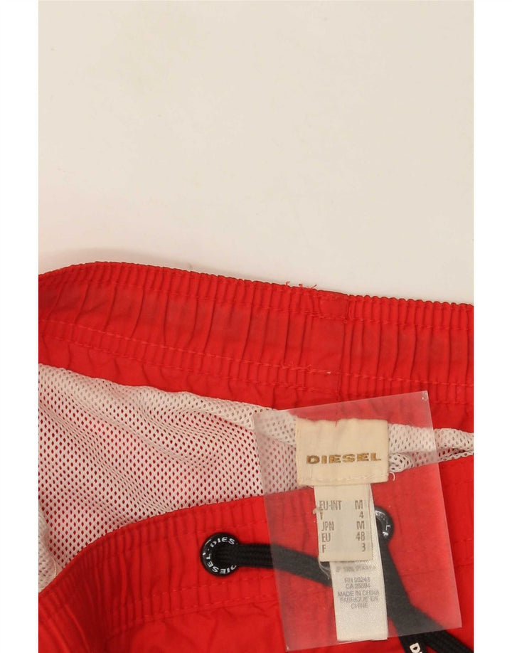 Diesel Mens Graphic Swimming Shorts Medium Red Polyester