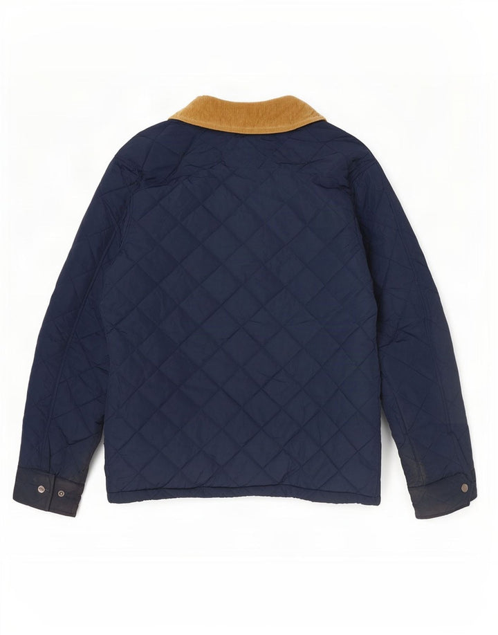 Crew Clothing Mens Quilted Jacket UK 36 Small Navy Blue Polyester