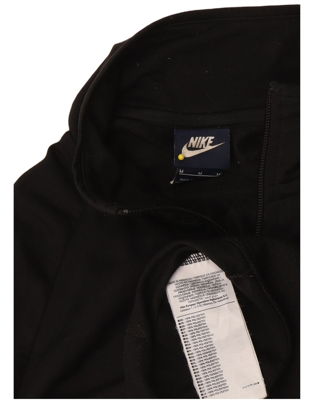Nike Womens Tracksuit Top Jacket UK 14 Medium Black Colourblock Polyester