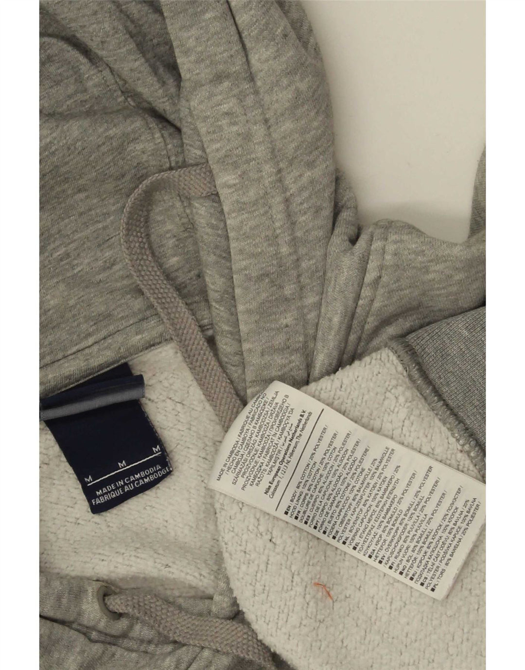 Nike Mens Graphic Hoodie Jumper Medium Grey Flecked Cotton
