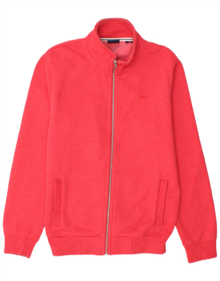 SUPERDRY Mens Tracksuit Top Jacket Medium Red Cotton