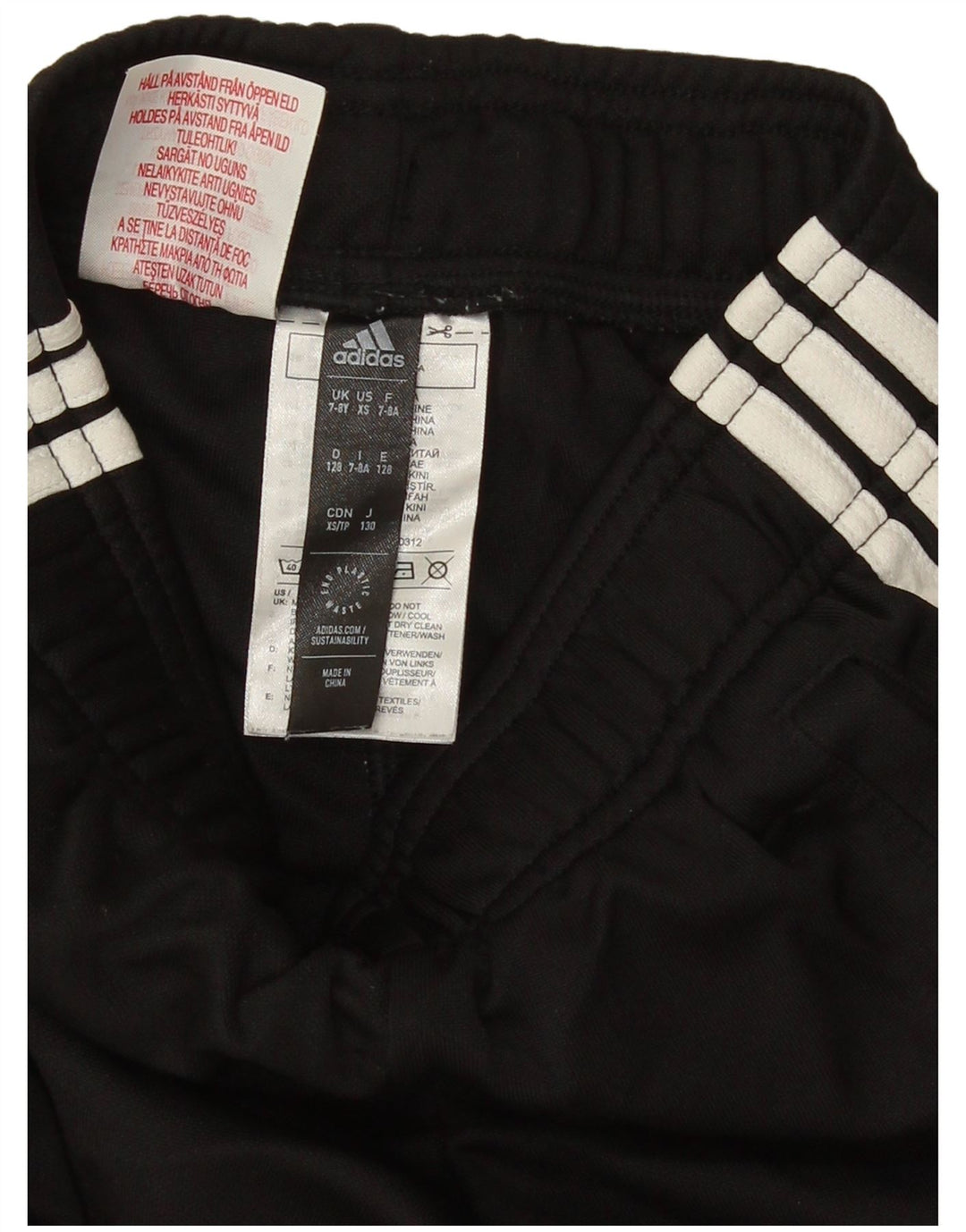 Adidas Boys Sport Shorts 7-8 Years Black Polyester