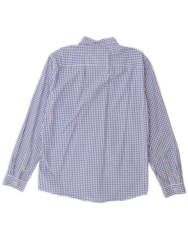 Tommy Hilfiger Mens Vintage Fit Shirt Large Blue Gingham Cotton