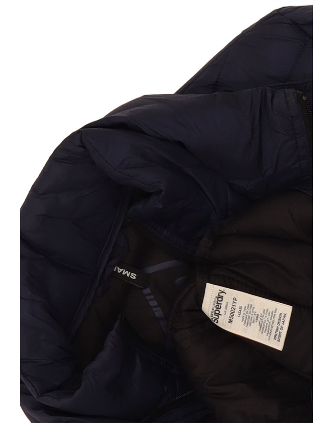 Superdry Mens Padded Jacket UK 36 Small Navy Blue Nylon