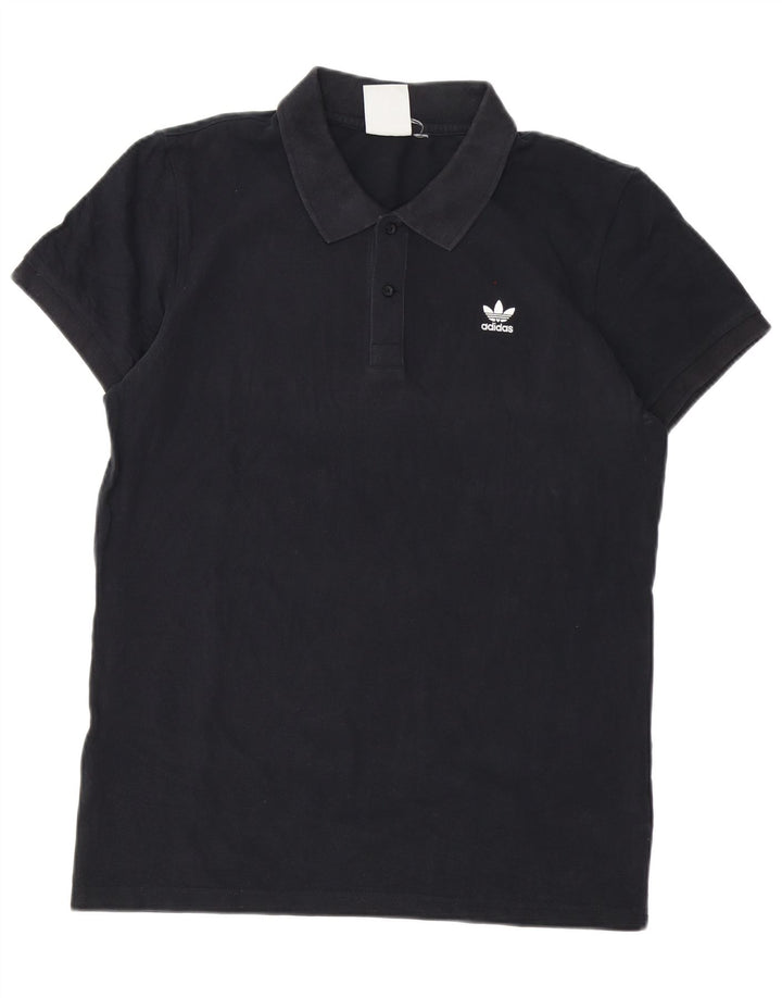 Adidas Mens Polo Shirt Medium Black Cotton