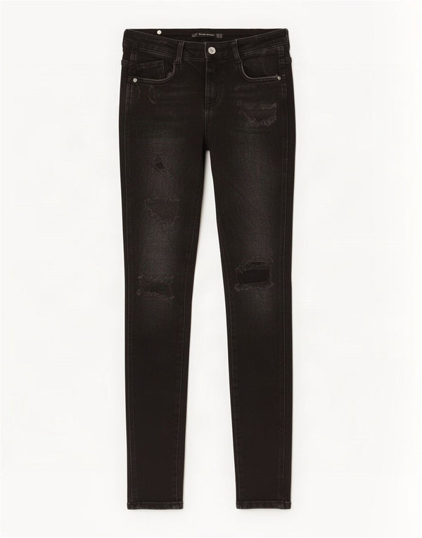 Zara Womens Trafaluc Distressed Skinny Jeans EU 36 XS W26 L29 Black