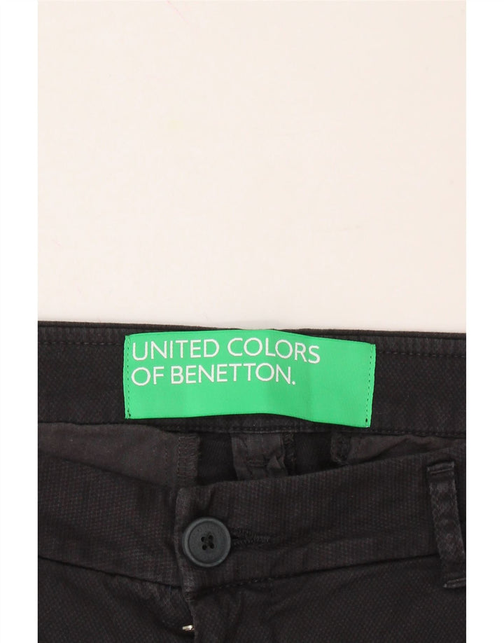 BENETTON Womens Slim Cropped Trousers W30 L24 Black Vintage Benetton and Second-Hand Benetton from Messina Hembry 