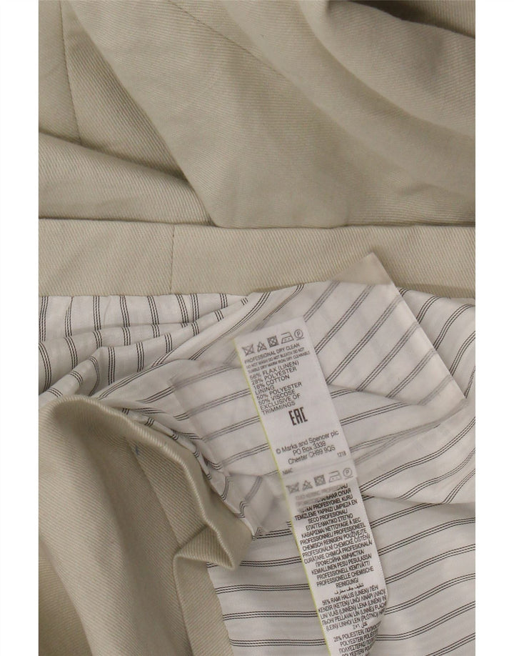 Marks & Spencer Womens Double Breasted Blazer Jacket UK 16 Large Beige