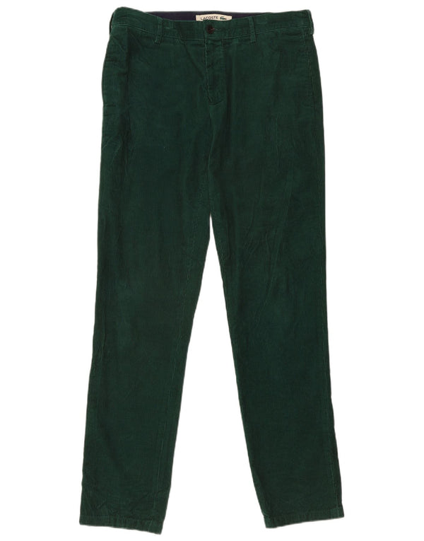 Lacoste Mens Slim Fit Corduroy Trousers W34 L34 Green Cotton