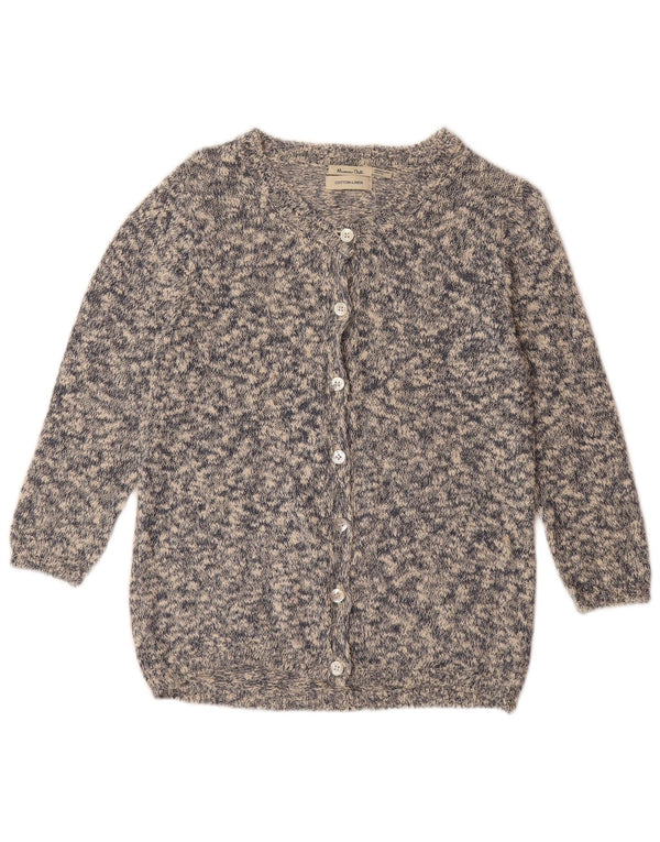 MASSIMO DUTTI Womens Cardigan Sweater UK 12 Medium Grey Flecked Cotton