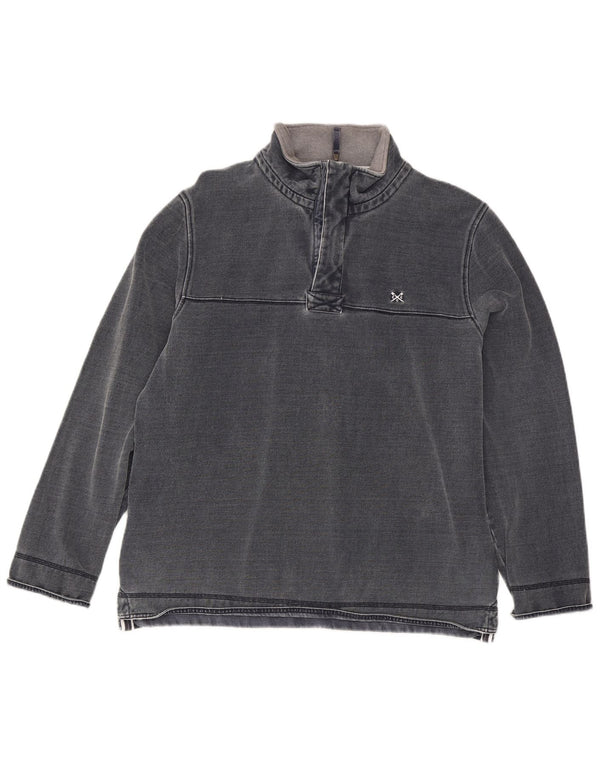 Crew Clothing Mens Zip Neck Sweatshirt Jumper XL Navy Blue Cotton