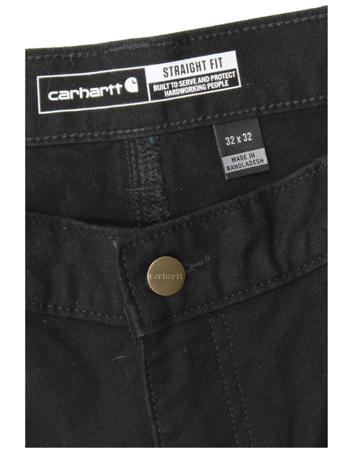 CARHARTT Mens Straight Cargo Trousers W32 L32  Black Cotton