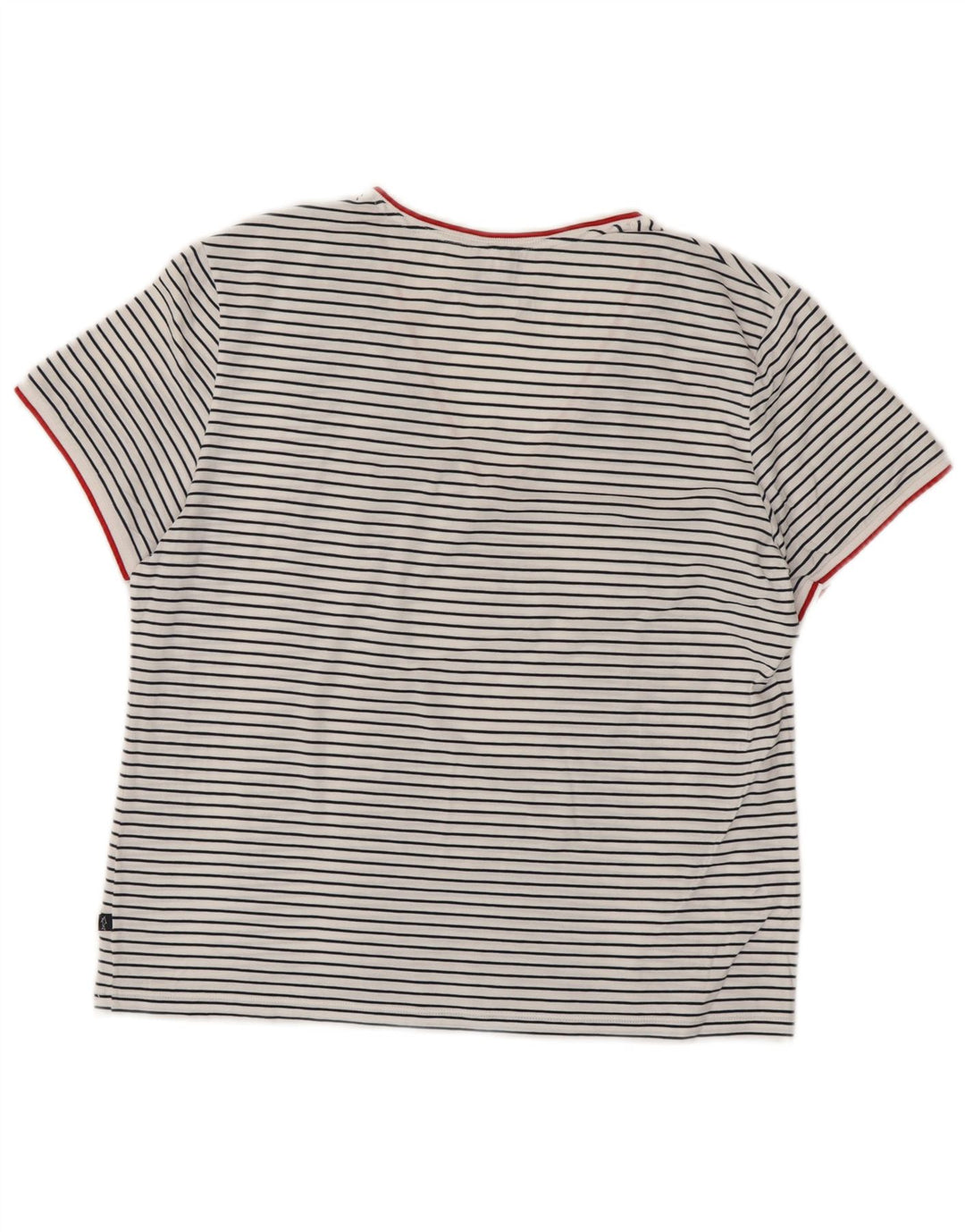 PAUL & SHARK Womens T-Shirt Top UK 18 XL White Striped Cotton