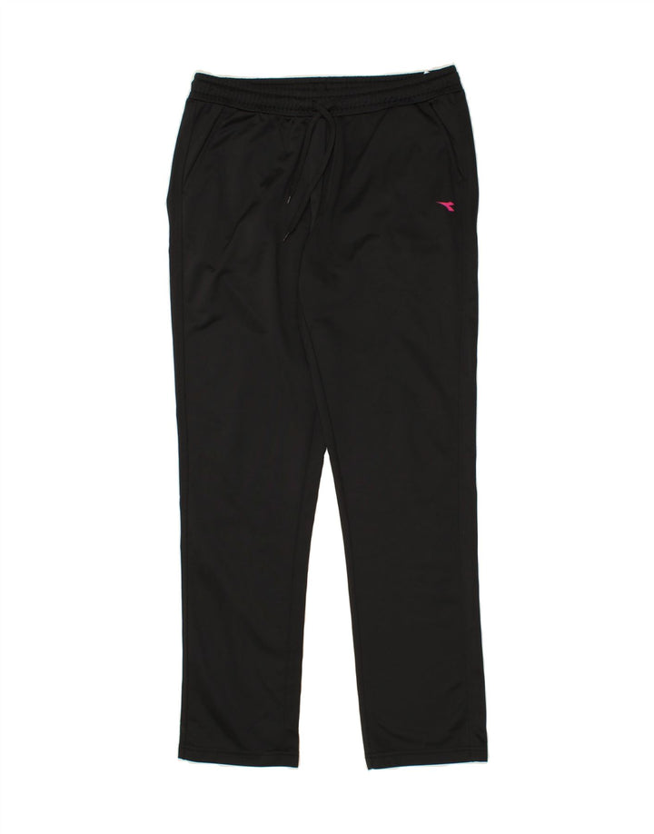 DIADORA Womens Tracksuit Trousers UK 14 Medium Black Polyester Vintage Diadora and Second-Hand Diadora from Messina Hembry 