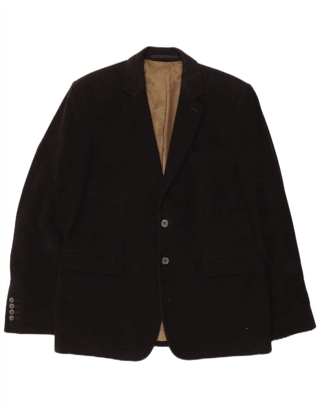 French Connection Mens 2 Button Blazer Jacket UK 42 XL Black Cotton