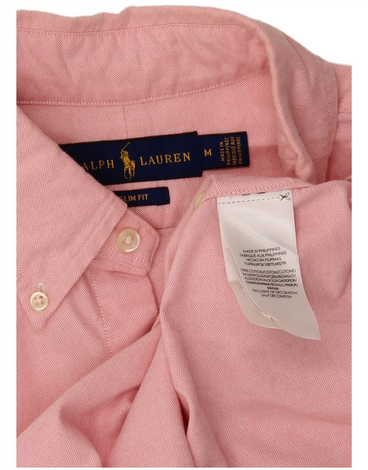 RALPH LAUREN Mens Slim Fit Shirt Medium Pink Cotton