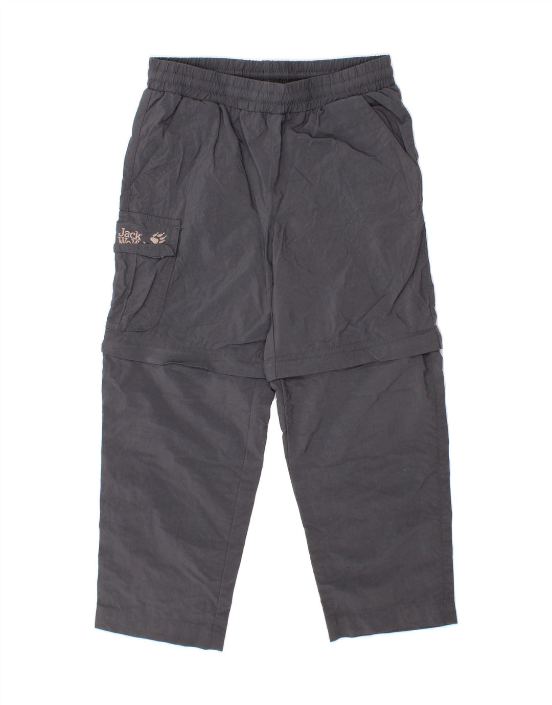 JACK WOLFSKIN Boys Cargo Trousers 5-6 Years W22 L18  Grey Polyamide Vintage Jack Wolfskin and Second-Hand Jack Wolfskin from Messina Hembry 