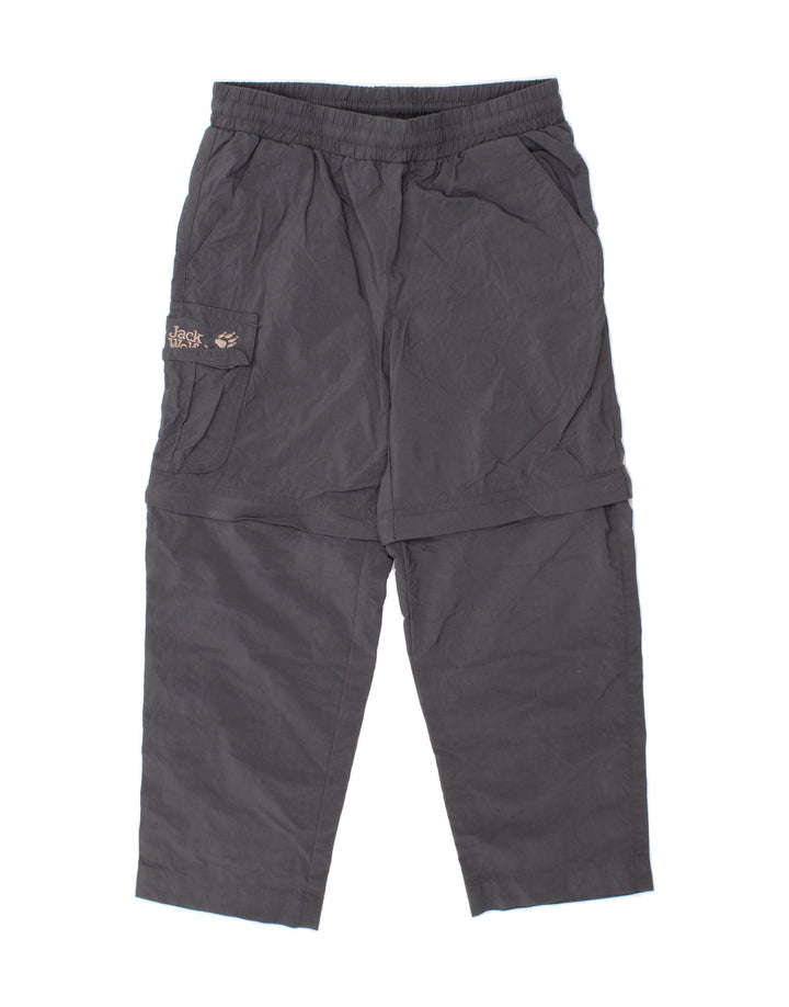 JACK WOLFSKIN Boys Cargo Trousers 5-6 Years W22 L18  Grey Polyamide Vintage Jack Wolfskin and Second-Hand Jack Wolfskin from Messina Hembry 