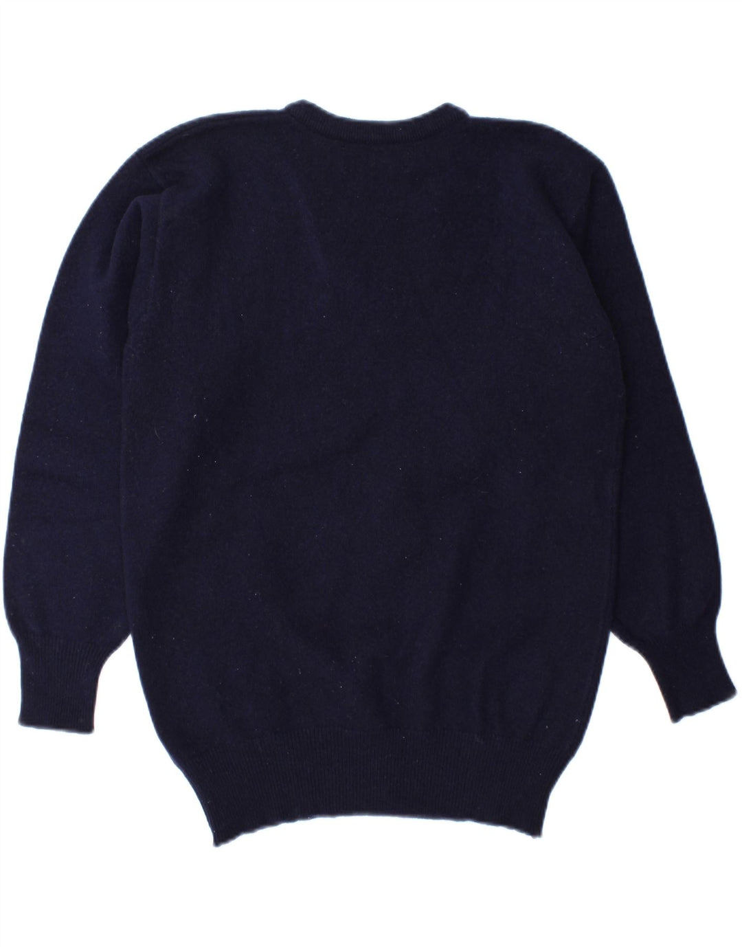 LYLE & SCOTT Womens V-Neck Jumper Sweater EU 40 Medium Navy Blue Vintage Lyle & Scott and Second-Hand Lyle & Scott from Messina Hembry 