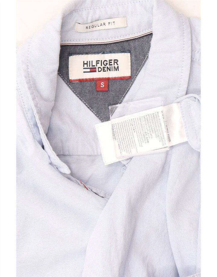 TOMMY HILFIGER Mens Regular Fit Shirt Small Blue Cotton Vintage Tommy Hilfiger and Second-Hand Tommy Hilfiger from Messina Hembry 