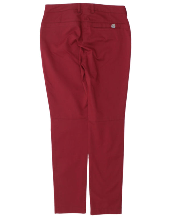 SALEWA Womens Slim Casual Trousers UK 10 Small W32 L31 Burgundy Polyester