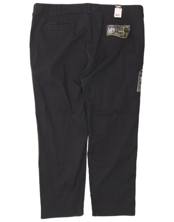 LEE Mens Extreme Comfort Straight Chino Trousers W48 L30  Navy Blue Cotton