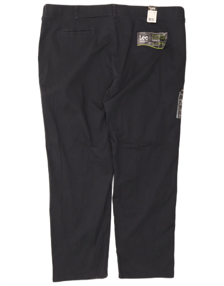LEE Mens Extreme Comfort Straight Chino Trousers W48 L30  Navy Blue Cotton